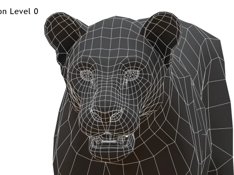 White Lioness - Low-Poly 3D Model