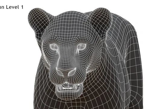 White Lioness - Low-Poly 3D Model