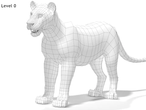 Rigged Lioness - Low-Poly 3D Model
