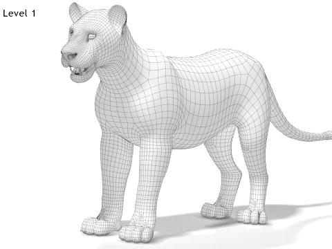 Rigged Lioness - Low-Poly 3D Model