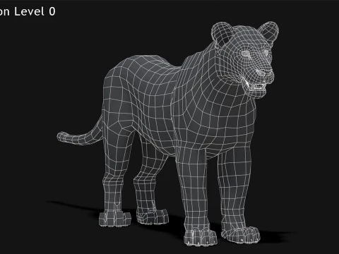 Animated Lioness - Low-Poly 3D Model