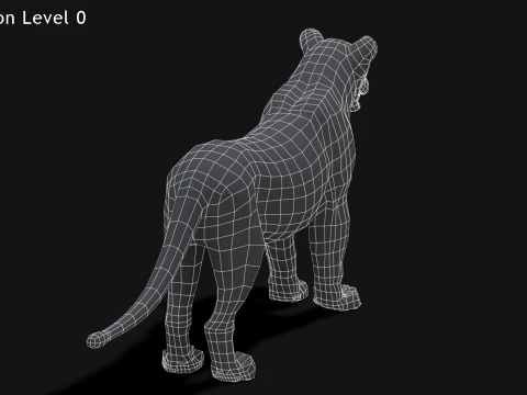 Lion - Hair and Fur Low-Poly 3D Model