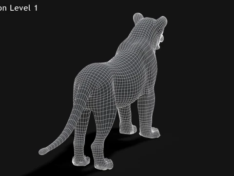 Lion - Hair and Fur Low-Poly 3D Model