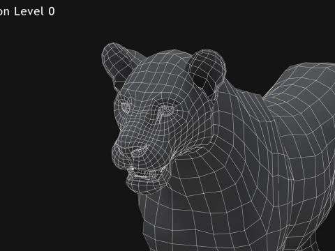 Lion - Hair and Fur Low-Poly 3D Model