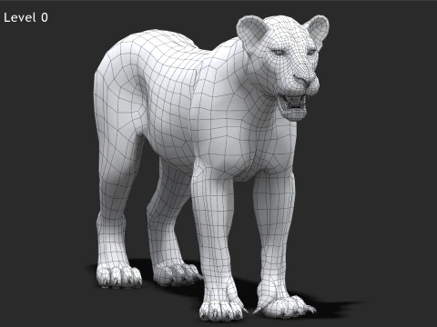 Game-Ready Lioness 3D Model