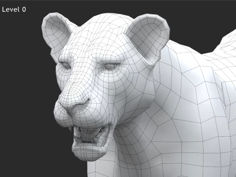 Game-Ready Lioness 3D Model