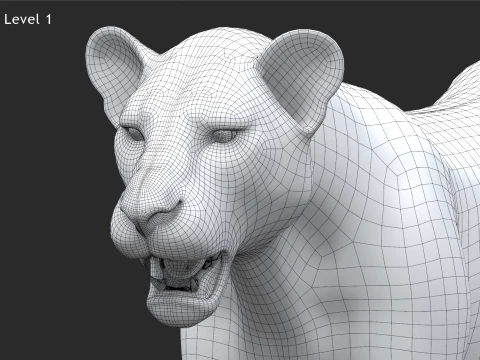 Game-Ready Lioness 3D Model
