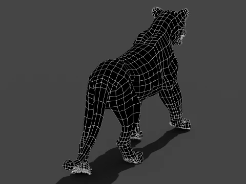 Animated Lioness - Low-Poly Game-Ready 3D Model