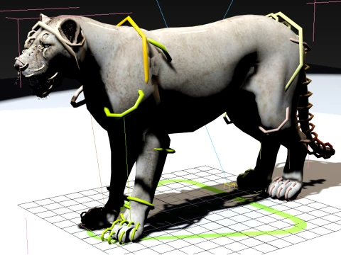 Rigged White Lioness - Game-Ready 3D Model
