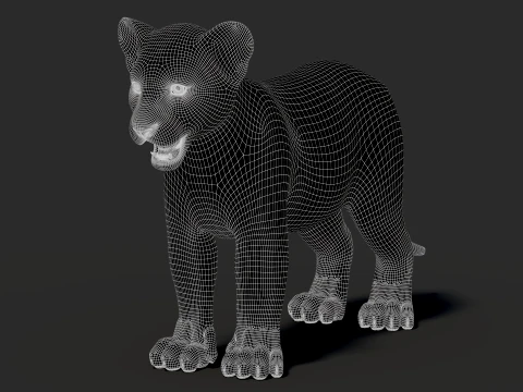 Game-Ready Lion Cub 3D Model