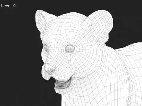 Animated Lion Cub - Game-Ready 3D Model