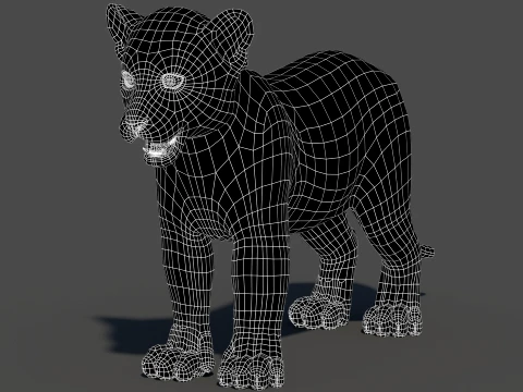 Animated Leopard Cub 3D Model