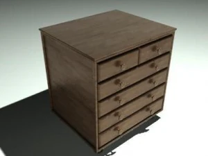 drewniana szuflada Model 3D