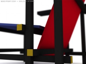 red and blue 3D-Modell