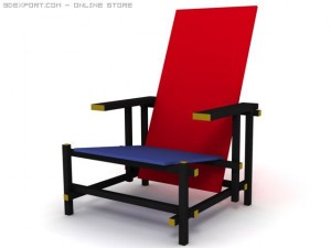 red and blue Modelo 3D