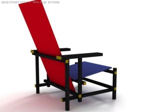 red and blue Modelo 3D