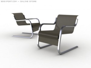 4 designer chairs 3D 모델