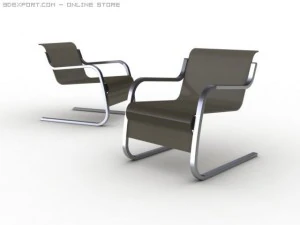 4 designer chairs 3D Model