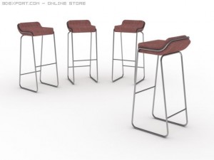 4 designer chairs 3D 모델