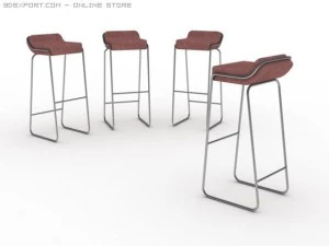 4 designer chairs 3D Model