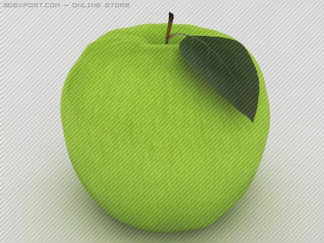 apple 3D 모델 .c4d .max .obj .3ds .fbx .stl .blend 