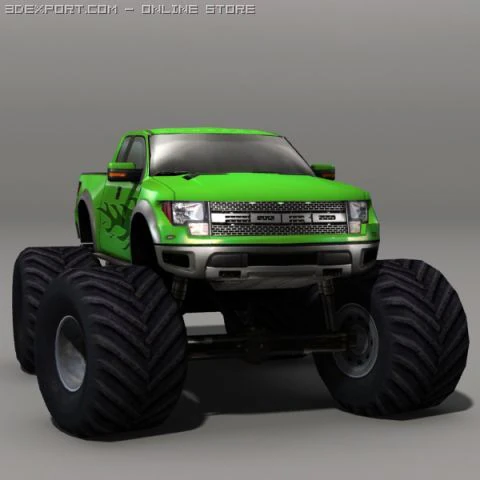 Monster truck 01 3D Model .c4d .max .obj .3ds .fbx .stl .blend 