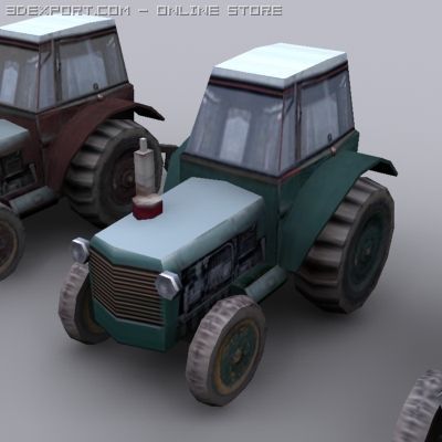 Tractor 3D Model .c4d .max .obj .3ds .fbx .stl .blend 