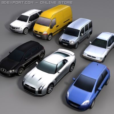 Cars collection 3D 모델 .c4d .max .obj .3ds .fbx .stl .blend 