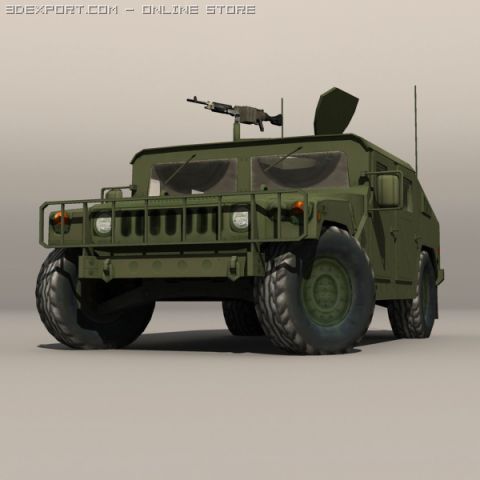 Hummer green 3D Model .c4d .max .obj .3ds .fbx .stl .blend 