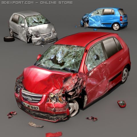 Scrapcar01 3D Model .c4d .max .obj .3ds .fbx .stl .blend 