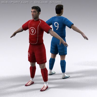 Soccerplayer 3D Модель .c4d .max .obj .3ds .fbx .stl .blend 