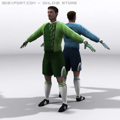 Goalkeeper 3D Model .c4d .max .obj .3ds .fbx .stl .blend 