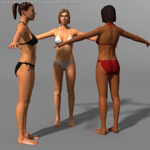 Woman 01 3D-Modell .c4d .max .obj .3ds .fbx .stl .blend 