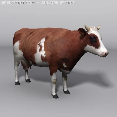 Cow 3D Model .c4d .max .obj .3ds .fbx .stl .blend 