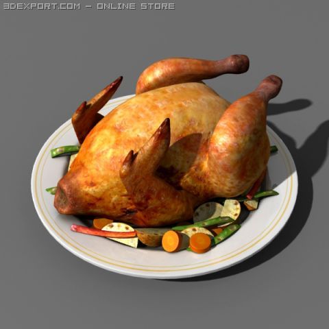 Chicken food 3D Model .c4d .max .obj .3ds .fbx .stl .blend 