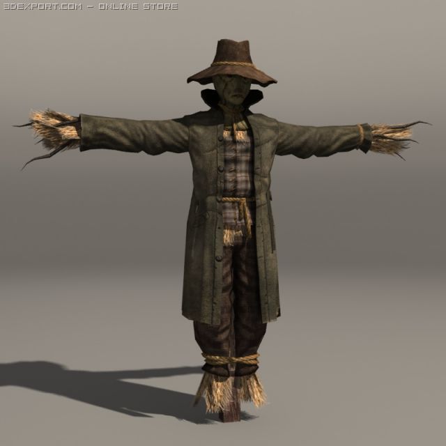 Scarecrow 3D Model .c4d .max .obj .3ds .fbx .stl .blend 