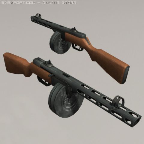 Ppsh 41 Model 3D .c4d .max .obj .3ds .fbx .stl .blend 