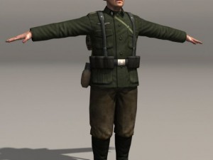 German soldier and kar 98k wwii 3Dモデル