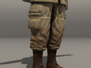 American soldier and thompson wwii 3D-Modell