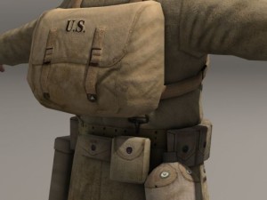 American soldier and thompson wwii 3D-Modell