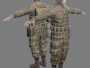American soldier and thompson wwii 3D-Modell