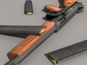 American soldier and thompson wwii 3D-Modell