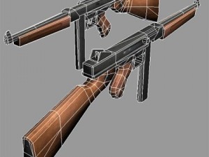 American soldier and thompson wwii 3D-Modell