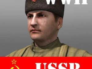 Soviet soldier and ppsh 41 wwii 3D Model