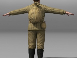 Soviet soldier and ppsh 41 wwii Model 3D