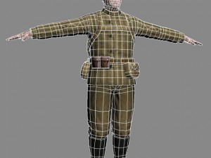 Soviet soldier and ppsh 41 wwii Model 3D
