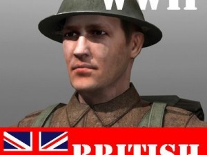 British soldier and lee enfield ww ii 3D 모델