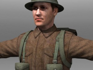 British soldier and lee enfield ww ii 3Dモデル