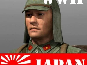 二战日本士兵和 100 型 3D 模型