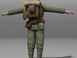Japanese soldier and type 100 wwii 3D Model